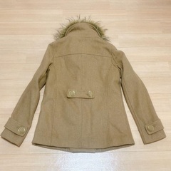 大幅お値下げ【新品未使用】キャメル　ファー付き　ピーコート　Pコート Mサイズの画像