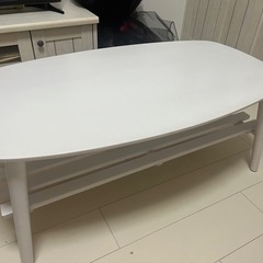 【新品・未使用】北欧風棚付きローテーブル 50×90×35｜九条駅受け取り希望or着払い配送の画像