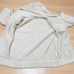 【新品未使用】もこもこ ボア フード付きパーカー フリース 七分袖 　LLサイズの画像