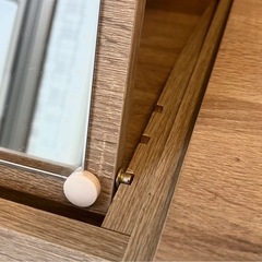 LOWYA テーブルドレッサー ロータイプ 鏡台 収納 メイク 化粧台 ミラー 引き出し 木目調 の画像