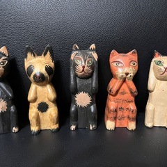 🐈木彫　猫たち（アジアン風）🐈
の画像