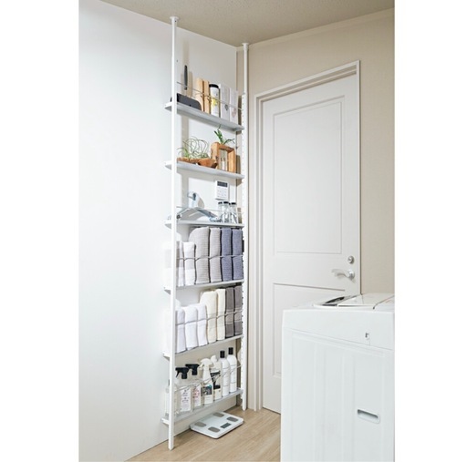 【新品未使用品】超薄型突っ張りディスプレイ収納ラック　奥行12cm