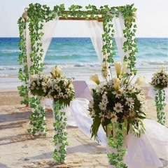 2.1m フェイクグリーン　アイビーガーランド 人工 グリーンリーフ ハンギングバイン ガーランド ホーム ガーデン ポイズンアイビー、人工植物、観葉植物の画像