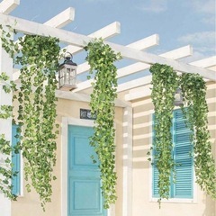 2.1m フェイクグリーン　アイビーガーランド 人工 グリーンリーフ ハンギングバイン ガーランド ホーム ガーデン ポイズンアイビー、人工植物、観葉植物の画像