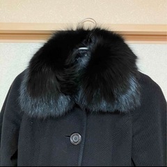 アンゴラ ウール フォックスファー コート  ブラックの画像