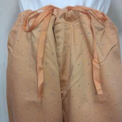 パンツ　ユニクロ　レディース　オレンジ×ドットの画像