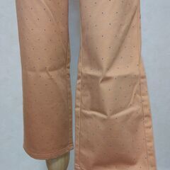 パンツ　ユニクロ　レディース　オレンジ×ドットの画像