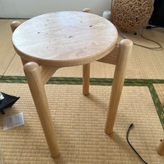 シンプル木製スツール椅子✖️2の画像