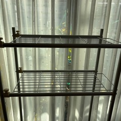 ★お取引き早い方優先★洗濯機上収納ラック　横幅、高さ調節可能　ランドリーラック　ホワイト の画像