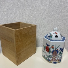 香炉　柿右衛門様式　有田焼　鷹峰作　岩牡丹　未使用品の画像