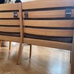 ニトリ2人掛けソファ　木製の画像