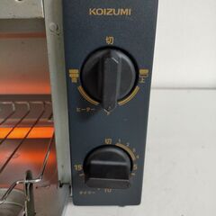 KOIZUMI オーブントースター KOS-1032 中古 調理家電 トースト 加熱 家電用品 キッチン用品 ブラック 動作品 1〜2人用　251204-1Tの画像