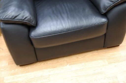 ② 1人掛けソファ 幅105×奥87×高91cm 革製 ブラック 背もたれ取り外し可能 1Pソファ 一人掛け 札幌市 清田区 平岡（ ① 1人掛けソファ 幅105×奥87×高91cm 革製 ブラック