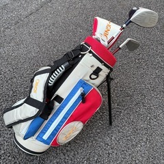 IGNIO ジュニア ゴルフクラブ3本セット バッグ　の画像