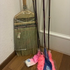 🌹昭和レトロ　新品未使用　ほうき　はたき　セット
の画像