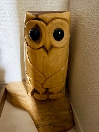 【縁起物】木彫りのふくろう