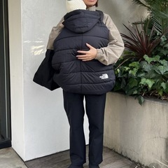 【美品】THE NORTH FACE フード付きベビー用ブランケットの画像