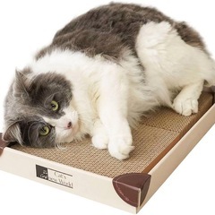 新品　未使用　くるとぎスクエア 猫　爪研ぎ　ネコ　360° 両面　ブラック　散らからないの画像