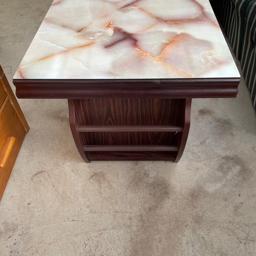 昭和レトロ】カリモクテーブル大理石調 (shippou) 七飯のテーブル《座