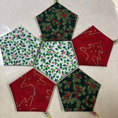 クリスマス柄　星型コースター（6枚）　Bの画像