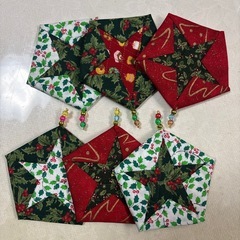 クリスマス柄　星型コースター（6枚）　Bの画像