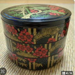 【お譲りします！】【未使用】山中塗 手提げ重箱 ３段重の画像