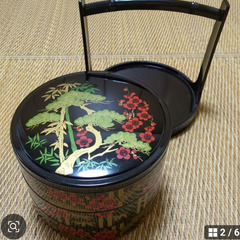 【お譲りします！】【未使用】山中塗 手提げ重箱 ３段重の画像
