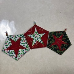 クリスマス柄　星型コースター（6枚）Ｂの画像