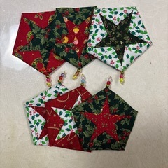 クリスマス柄　星型コースター（6枚）Ｂの画像