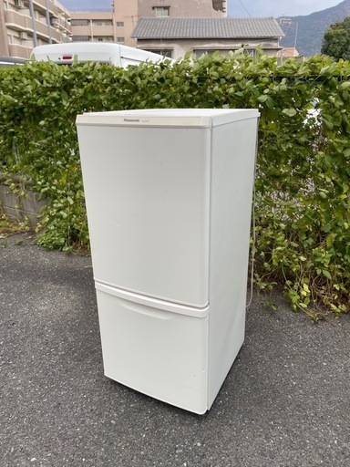 北九州市内配送無料　保証付き パナソニックNR-B14BW-W 冷蔵庫 マットバニラホワイト [138L /2ドア /右開きタイプ