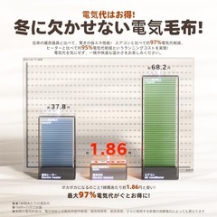 【新品未使用】電気毛布 掛け 敷き 兼用 5段階温度調節 140×80cm 丸洗い可能 の画像