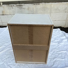 カラーボックス 白 木目 2段の画像