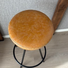 ハイチェア　二脚　キャメルの画像