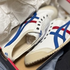 【新品】スニーカー　MEXICO　66 SLIP-ON オニツカタイガー　白　青　赤　トリコロールカラー　25.0の画像