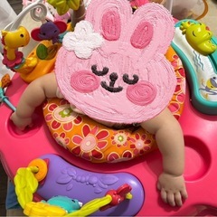 フィッシャープライス ジャンパルー ピンクフラワーの画像