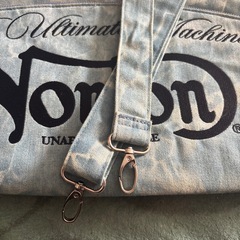 ノートン NORTON ドッグNORTONロゴ 総刺繍 デニム トートバッグの画像