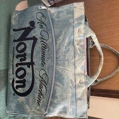 ノートン NORTON ドッグNORTONロゴ 総刺繍 デニム トートバッグの画像