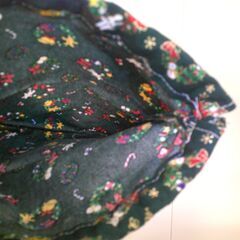 【ハンドメイド】クリスマス柄きんちゃく（深緑）④の画像