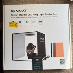 撮影ボックス30cm 折りたたみ式簡易スタジオ LEDランプ 6枚のPVC背景の画像