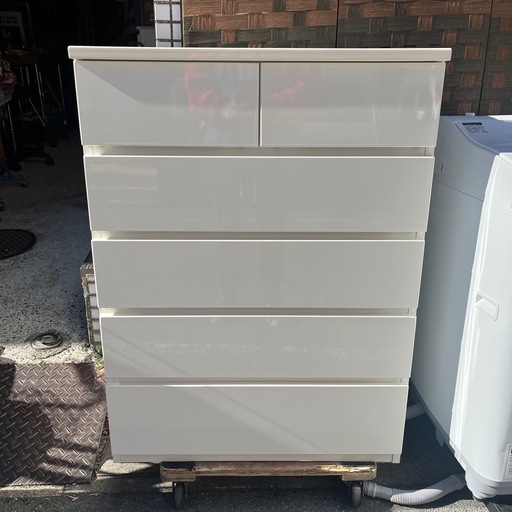 ニトリ ELEA2 ELEA elea2 ハイチェスト チェスト タンス 収納家具 衣類収納 洋服タンス 引き出し収納 大容量収納 整理タンス ランドリー収納 リビング収納 寝室収納 ウォークインクローゼット収納 ホワイト 光沢 ホワイト艶 シンプル モダン インテリア Nitori ELEA2 High Chest Dresser Storage Cabinet Clothes Drawer Wardrobe Organizer Modern White Gloss