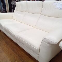 ★リユースのサカイ水戸店★ソファー3人用オフホワイトH92×D72×W194クリーニング済みMT6550の画像