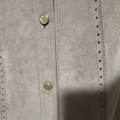 スエード調　ステンカラー　コート　アンティークの画像