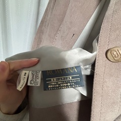 スエード調　ステンカラー　コート　アンティークの画像