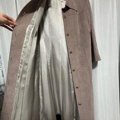 スエード調　ステンカラー　コート　アンティークの画像
