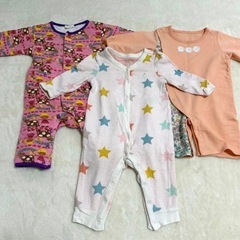 新品２点！ロンパース カバーオール 14点セット まとめ売り 50-80 女の子の画像