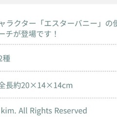 新作 新品タグ付 エスターバニー ポーチの画像