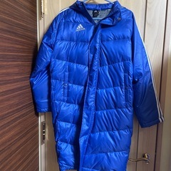 adidas フード付き ベンチコート 160cm青 新品タグ付き (カフェモカ