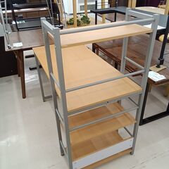 リユースのサカイ栃木店★ジモティ割あり★  机 キャメル×シルバー W120×D55×H120 クリーニング済み TC11818の画像