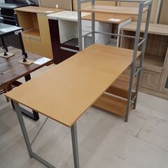 リユースのサカイ栃木店★ジモティ割あり★  机 キャメル×シルバー W120×D55×H120 クリーニング済み TC11818の画像