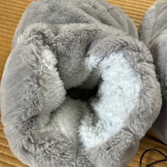 USB フリーススリッパ グレー　フットウォーマーの画像
